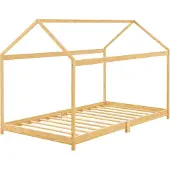 En.casa Kinderbed Vindafjord huisbed bamboe houtkleurig 90x200 cm