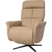 Mendler Relaxfauteuil -L10, design TV-fauteuil TV-fauteuil relaxfauteuil, draaibare relaxfunctie, volledig leer ~ taupe