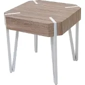 MCW Kos T574 salontafel, bijzettafel, 52x50x50cm MVG-gecertificeerd ~ eiken, lichtgekleurde metalen poten