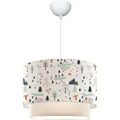 Lux.pro Kinder hanglamp Lurgan E27 wit met boommotief