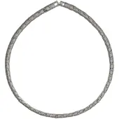 Behave - Korte choker ketting zilverkleur, glanzend en mat - 40 cm