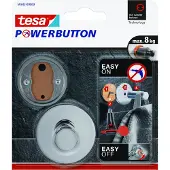 TESA Powerbutton Haak Rond Glanzend Chroom 8kg