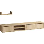 Skye Decor Tv-meubel 3 deuren 2 nissen in saffiereikendecor l180 cm heka
