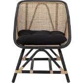 Bloomingville Loue Stoel, Zwart, Rotan