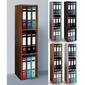 Hioshop Offas3 kantoor wandkast 3 planken beuken decor.