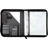 Juscha ringmap Riccione, A4, FINEtouch imitatieleer, met rekenmachine, zwart