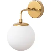 Opviq Fulgor Wandlamp | Metalen kap | Glazen kap | 15x21x27cm | Goud