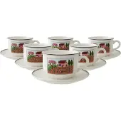 Villeroy & Boch Teetassen mit Untertassen Design Naif 250 ml Set van 6