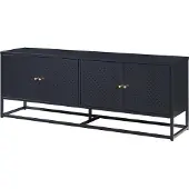 En.casa TV meubel Janakkala staal 153x35x55 cm zwart []