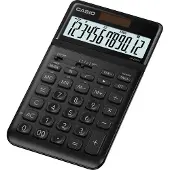 Casio tafelrekenmachine JW-200 SC, 12-cijferig BIG LC-display, werkt op zonne-energie/batterijen, zwart