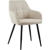Kick Collection eetkamerstoel Nova - stof - geblokt stiksel - beige