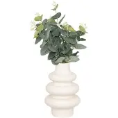 Atmosphera Kunstplant eucalyptus met keramieken vaas - 20x7x37cm - Wit