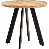 Wohnling Eettafel 80x80x75 cm, mango massief hout. Moderne eettafel, stevige keuken tafel met metalen poten. Ronde houten tafel voor de eetkamer, kleine eettafel