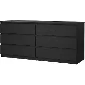 Ebuy24 Naia kommode 6 lades zwarte structuur.