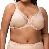 Triumph Modern Lace Cotton Underwire Bra Beige D 75 Dames
