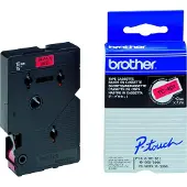 Brother TC-401 'extreme' tape zwart op rood 12 mm (origineel)