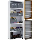 Hioshop Vandol I Universele kast zonder deuren met 4 legplanken Wit.
