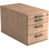 Hjh OFFICE PRO SIGNA TC30 SG - Rolcontainer Hout Walnoot met 3 lades Greeplijst kunststof