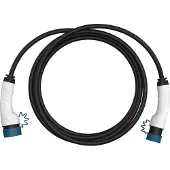 Ansmann auto laadkabel, voor elektrische auto's/hybride auto's, type 2 aansluiting, 3-fase, laadvermogen 11 kW, IP55, lengte 7,5 m, kunststof, antracietblauw-wit