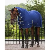 QHP FLEECE HALSDEKEN NEW BASIC MET KRUISSINGELS Blauw