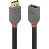 Lindy 36498 DisplayPort-kabel DisplayPort Verlengkabel DisplayPort-stekker, DisplayPort-bus 3.00 m Antraciet, Zwart, Rood Vergulde steekcontacten