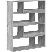vidaXL Boekenkast 100x33x125,5 cm bewerkt hout grijs sonoma eikenkleur