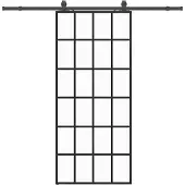 vidaXL Schuifdeur met beslagset 90x205 cm ESG glas zwart