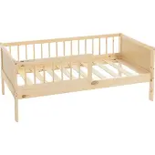ML-Design Kinderbed 70x140 cm met lattenbodem en uitvalbeveiliging natuurlijk dennenhout ML design