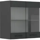 Vicco R-Line Glazen keukenkast – 60 cm Antraciet landhuis