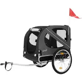 HAUKI Hondenkar Fietskar Honden tot 40 kg Zwart/grijs