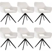 Kick Collection Set van 6 Kick draaistoel Miyo - champagne