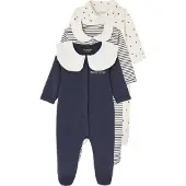 Vertbaudet Set van 3 slaappakjes "hartjes" baby van interlock