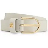 BOSS Leren riem met Double B-monogrambedeltje