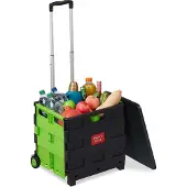 Relaxdays Hulp bij het winkelen, Winkelwagen, Groen