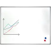 Franken Whiteboard PRO, geëmailleerd, wandmontage in staand en liggend formaat, frame van wit gelakt staal en aluminium, magnetisch, opbergbak, 1200 x 2400 mm