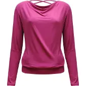 Yogistar Yoga-longsleeve vloeiende shakti "ala" - framboos XL Loungewear shirt