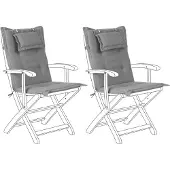 Beliani MAUI - Zitkussen set van 2 - Grijs - 40 x 54 cm - Polyester
