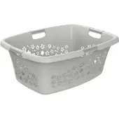 Rotho B-PO 125KA-FS Wasmand „Flowers” 50 L grijs 65,1 x 48,6 x 26,2 cm.