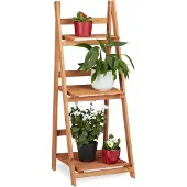 Relaxdays Plantenrek L trapvormig hout - plantentrap - plantenstandaard - binnen