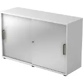 Hjh OFFICE PRO BETA 1752S - Hoogte van de map | 2 OH Schuifwandkast Greeplijst kunststof Wit/Zilver
