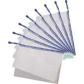 Tarifold opbergtas met ritssluiting A4 - 330x240mm - PVC - blauw - pak 8 stuks