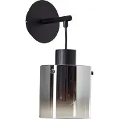 Brilliant Simonis - Wandlamp - E27 max 1x52W - Zwart/Gerookt Glas