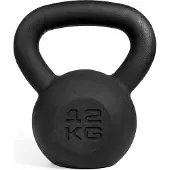 Zipro Kettlebell 12kg - Gietijzeren Gewicht - Brede Handgreep - Platte Bodem - Klassiek Design - Home Gym