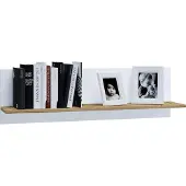 VCM Usilo wandkast wandmontage wit, eik decor.