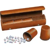 Philos Dobbelbeker Kunstleer Bruin (set 5 stuks)