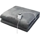 En.casa Elektrische deken Archi warmtedeken 200x150 cm donkergrijs
