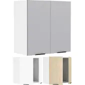 Hioshop Fasola keuken bovenkastje 60 cm 2 deuren eik decor, wit.