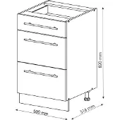Vicco Keukenonderkast Fame-Line Bordeauxrode hoogglans 50 cm zonder werkblad, Model 35560