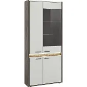 Xonox Home Falcona vitrinekast 4 deuren incl. LED-verlichting lichtgrijs.