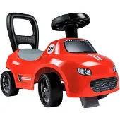 Smoby - 2 in 1 kinderdrager - Auto Red - Doos onder het zadel + claxon - Vanaf 10 maanden - Made in France